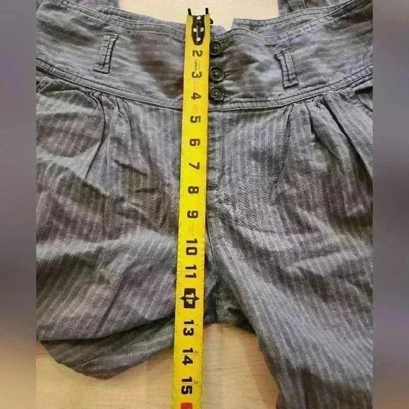 Sundance Amelia Linen Blend Pinstripe Trouser Pants in Blue Gray size 6 petite - Picture 5 of 8